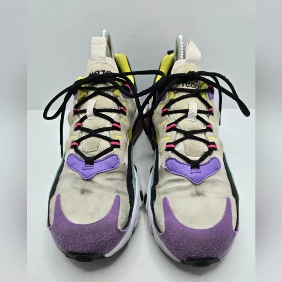 Nike | Air Max 270 React 'Bright Violet' sporty activewear sneakers | WMS 7.5 - Picture 5 of 14